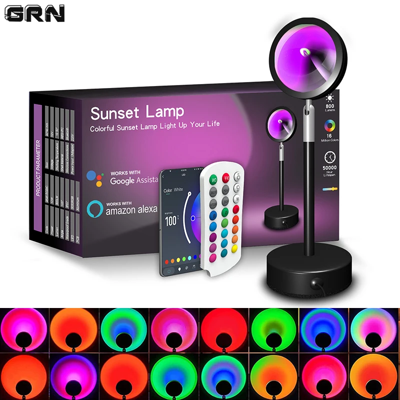Smart Home Integration - Smart LED Sunset Lamp Colorful change