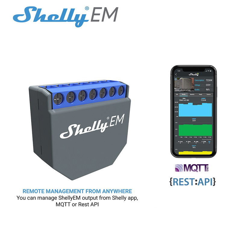 Smart Home Switch - SHELLY EM Interruttore Intelligente WiFi Smart
