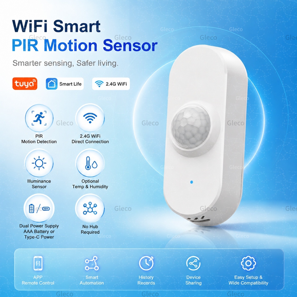 Smart Home Ir - Sensore di Movimento PIR WiFi Tuya,