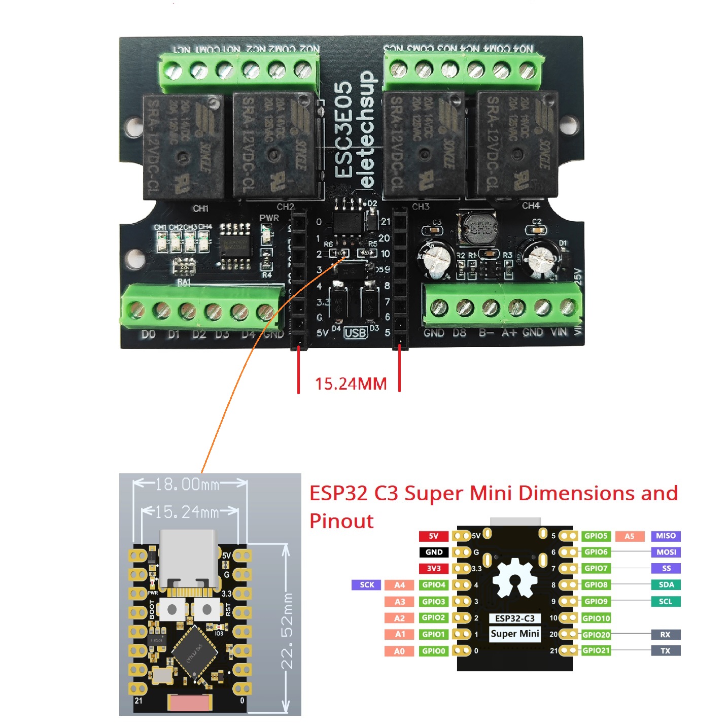 ESP32-C3 WiFi BLE RS485 4 Sche - Smart Home With Plc recensione e prezzo